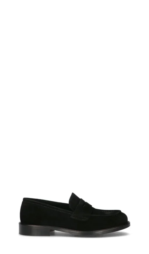 ANTICO MASTRO Mocassino uomo nero in suede