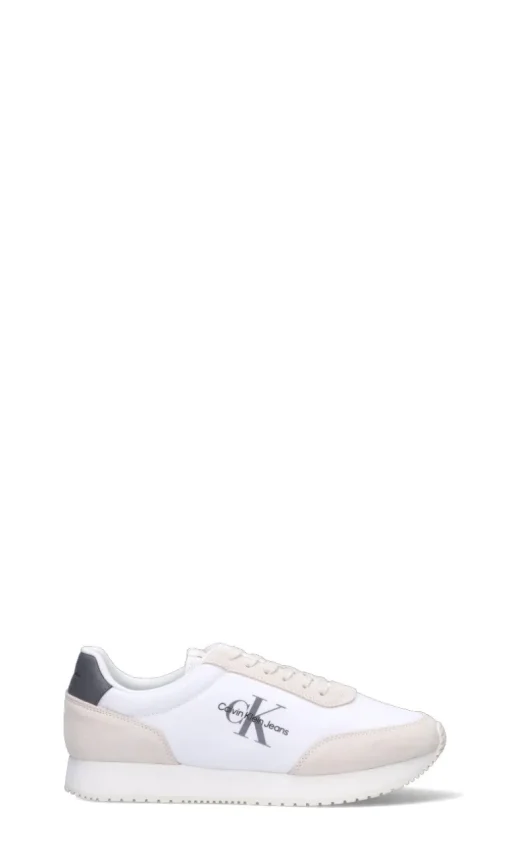 CALVIN KLEIN JEANS Sneaker uomo bianca/beige/nera in suede
