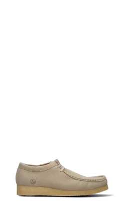 CLARKS ORIGINALS Stringata uomo beige in suede