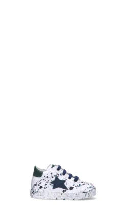 FALCOTTO Sneaker bimbo bianca, blu e verde in pelle