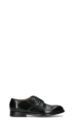 GREEN GEORGE Stringata uomo nera in pelle