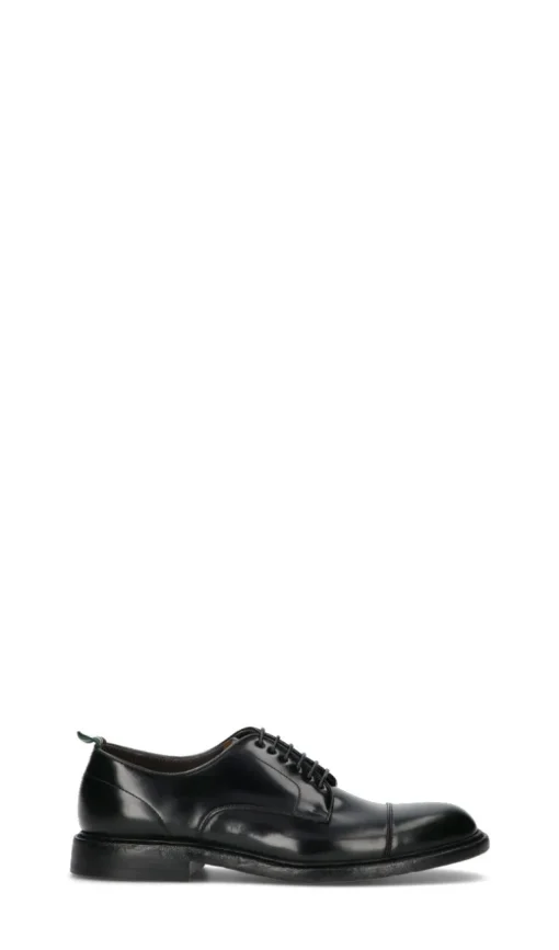 GREEN GEORGE Stringata uomo nera in pelle