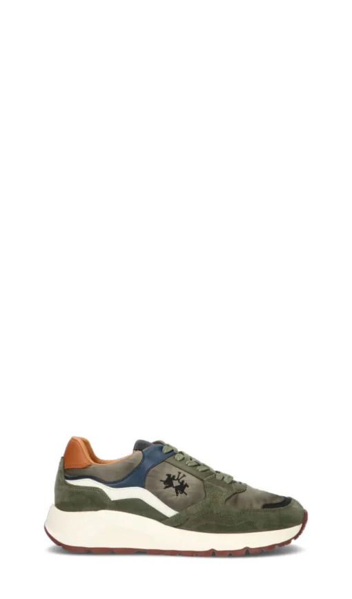 LA MARTINA Sneaker uomo verde in suede