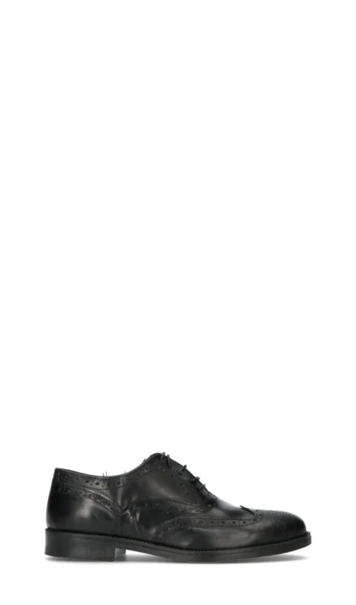 MADE IN ITALY Stringata uomo nera in pelle
