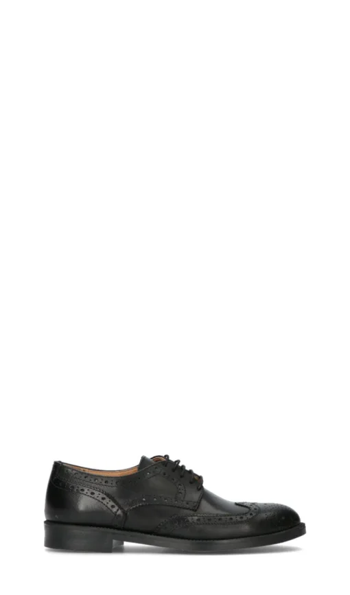 MADE IN ITALY Stringata uomo nera in pelle