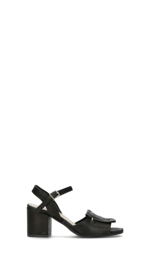 MEZZETINTE Sandalo donna nero in pelle