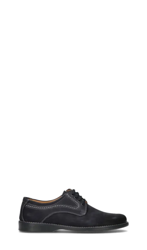 NEROFUMO Stringata uomo blu in pelle