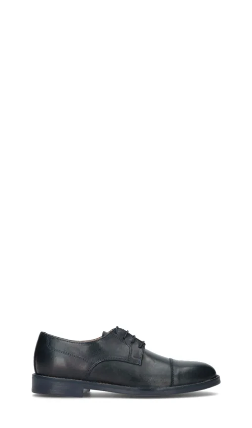 NEROFUMO Stringata uomo blu in pelle