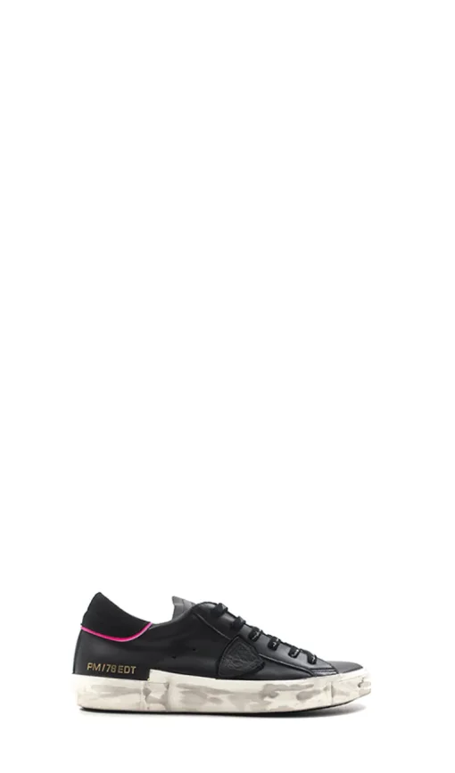 PHILIPPE MODEL Sneaker trendy donna nera/fuxia in pelle