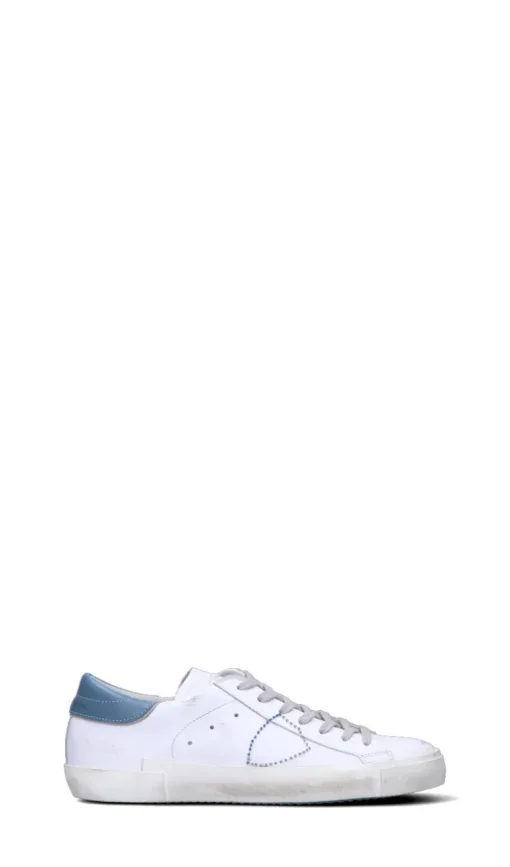 PHILIPPE MODEL Sneaker uomo bianca/azzurra in pelle