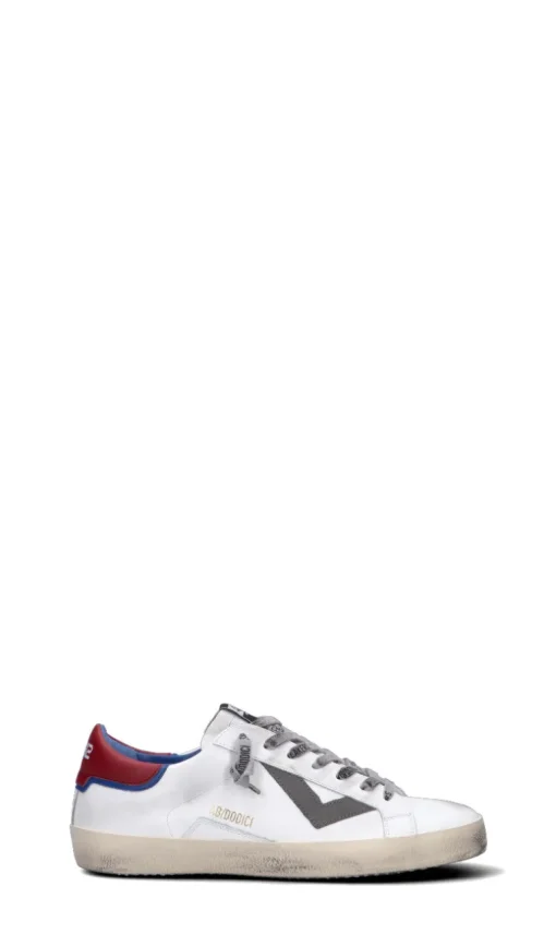 QUATTROBARRADODICI Sneaker uomo bianca/rossa in pelle