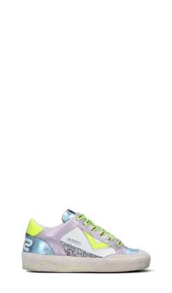 QUATTROBARRADODICI Sneaker donna bianca/rosa/gialla in pelle