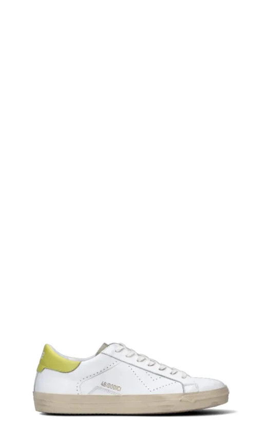 QUATTROBARRADODICI Sneaker uomo bianca/gialla in pelle