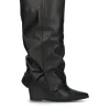 RABARBARO Stivale donna nero in pelle