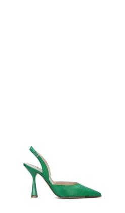 REBECCA VAN DICK Slingback donna verde in pelle