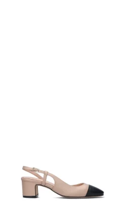 ROBERTA GINEPRI Slingback donna beige/nera in pelle