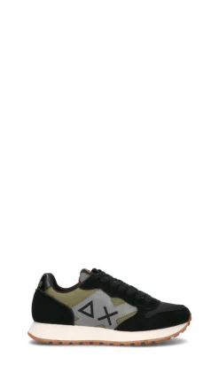 SUN68 Sneaker uomo nera, ocra e beige in suede