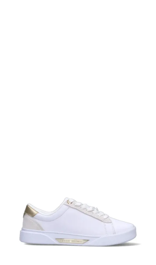 TOMMY HILFIGER Sneaker donna bianca/oro in pelle